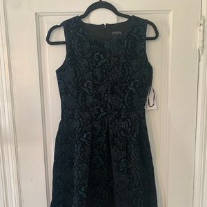 Velvet lace black and teal dress
